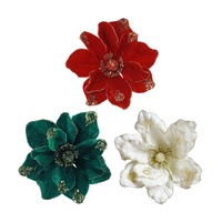 Velvet Glittery Magnolia with Clip 