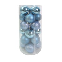 BAUBLES 80MM 24PC BARREL SAPPHIRE BLUE