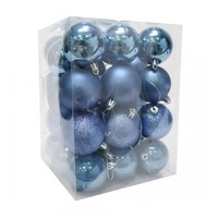 BAUBLES 60MM 36PC BOX SAPPHIRE BLUE