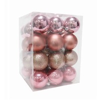 BAUBLES 60MM 36PC BOX ROSE PINK