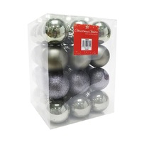 BAUBLES 60MM 36PC BOX GUN METAL GREY - DISCOUNTINUED