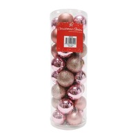 BAUBLES 40MM 32PC  ROSE PINK