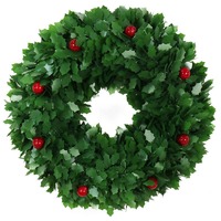 Tinsel Holly Wreath 40cm