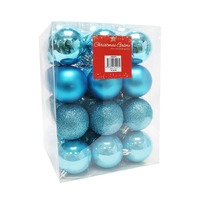 BAUBLES 60MM 36PC BOX TEAL