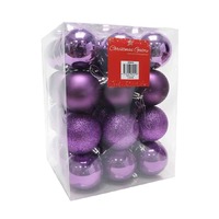 BAUBLES 40MM 32PC PURPLE