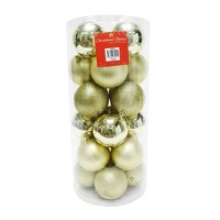 BAUBLES 80MM 24PC BOX GOLD