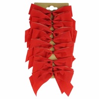 Mini Flocked Red Bow 10pk..