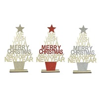 Glitter Greeting Tree Deco 36cm