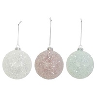 Icy Bead Glass Bauble