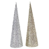 Glitter Sparkle Cone Tree 47cm Asst