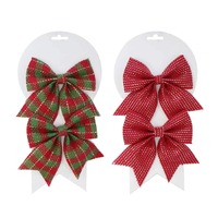 Fancy Fabric Bows W/Gold 2pk Asst..