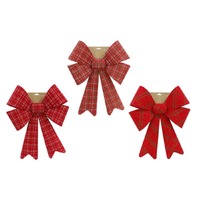 Red Flocked Check Bow XL Asst..