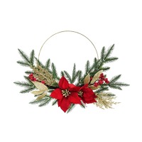 Poinsettia Wire Wreath 40cm