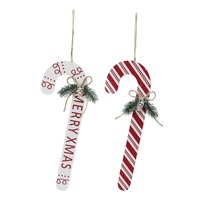 Hanging Candy Cane Deco 30cm Asst..