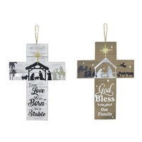 Hanging Cross Sign 33cm Asst..