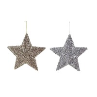 Metallic Glitter Hanging Star 30cm Asst..