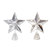 Mirror Tree Topper Star 20cm Asst..