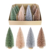 Glitter Spiky Tree Naturals 14cm Asst..
