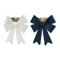 Winter Bow Embossed Velvet 38x50cm Asst..