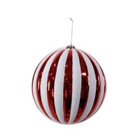 Candy Cane Ribbed Bauble 20cm..