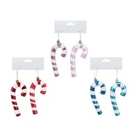 Hanging Candy Cane 13cm 2pk Asst..