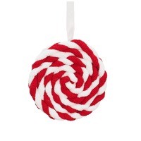 Candycane Fleece Hanging Pinwheel 9cm