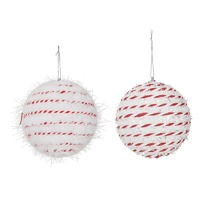 White Candycane Rope Bauble 10cm