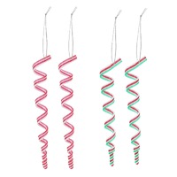 Candycane Spiral Deco 2pk 21cm Asst