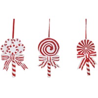 Hanging Candycane Lollipop 10cm Asst