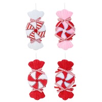 Flocked Candycane Sweets 26cm Asst