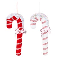 Velvet Stripe Candycane 40cm Asst
