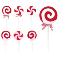 Giant Candycane Velvet Lollipop Asst