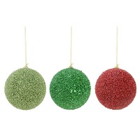 Bauble Glitter 12cm Asst
