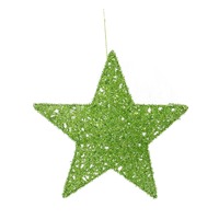 Mean Green Hanging Tinsel Star 30cm