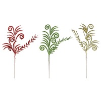 Curly Glitter Fern Pick 50cm Asst