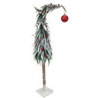 Tall Curve Snowy Pine w/Bauble 60cm