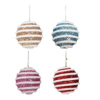 Snow Stripe Candy Ball 10cm Asst