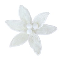 White Furry Poinsettia 30cm