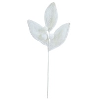 White Furry Leaf Spray 55cm