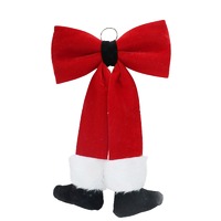 Santa Dangly Legs Velvet Bow 46x72cm