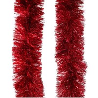 Tinsel 3m Chunky Fine &amp; Mixed Red
