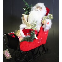 43CM SANTA IN SLEIGH RED