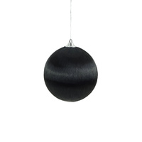 120mm Satin Wrap Bauble Black