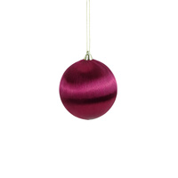 100mm Satin Wrap Bauble Burgundy