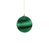 100mm Satin Wrap Bauble Green