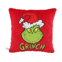 Grinch Cushion - Red Grinch Hat