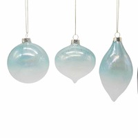 Glass Bauble Mint Green 3 Assort