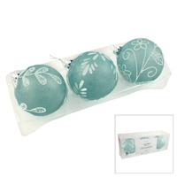 Glass Bauble Mint Green Set 3