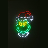 Dr Seuss Neon Grinch Head Large