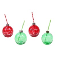 Booze Bauble w/Straw Asst..